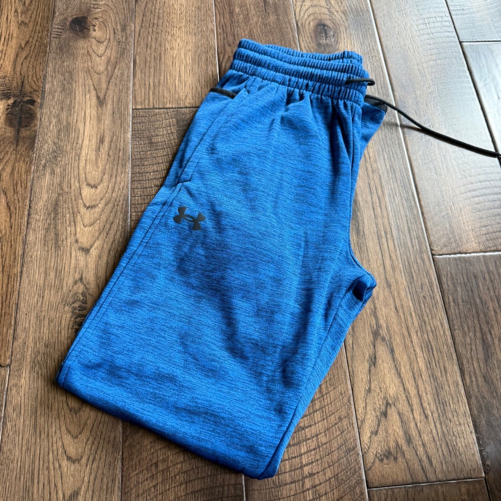 Under Armour Mens Armour Fleece Pants Blue Heathered Loose Fit MD Tall NWT